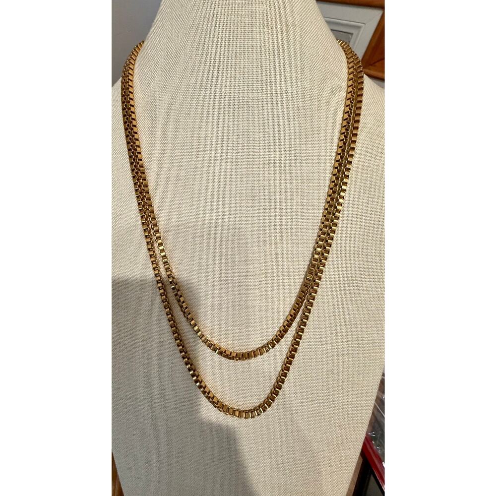 Vintage Monet Chunky Runway Chain 53” Gold Tone